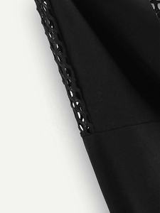 Nouvel arrivage de vêtements d'été pour femmes sweats à capuche en maille contrastée pull à manches longues haut court à capuche pour femmes 2026 - Product Image 4