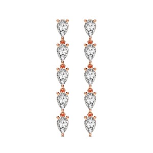 Botanical Lab Grown <b>Diamond</b> <b>Dangle</b> <b>Earrings</b> 1 Ct Tw F-G Color VS Clarity 10 <b>Diamonds</b> 14K Solid Gold Nature Inspired Jewellery - Product Image 3