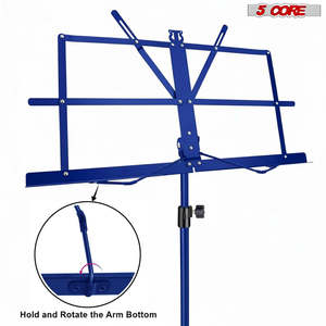 Soporte de Música Ajustable de 5 Niveles, 57 Pulgadas, Soporte de Escritorio para Partituras, Soporte de Libros Portátil Totalmente Metálico - Product Image 5