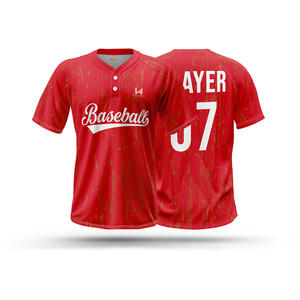 Maillots de baseball/softball unisexes personnalisés, 100% polyester, imprimés par transfert thermique avec des noms et des numéros d'équipe personnalisés, livraison rapide - Product Image 6
