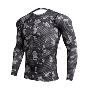 Chemise de compression décontractée respirante de haute qualité pour hommes, avec logo personnalisé, couleur unie, manches longues, nouvelle technique d'impression unie, grandes tailles - Product Image 1