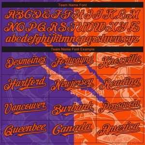 Custom Stitched Graffiti Pattern <b>Orange</b> Purple-Black Scratch Sports Pullover Sweatshirt <b>Hoodie</b> - Product Image 3