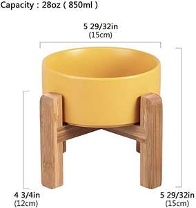 FT05 Basic Flat Design Pet Tray <b>for</b> <b>Dogs</b> Cats Eco-Friendly <b>Raised</b> Edge <b>for</b> Anti-Spill Modern Bamboo Material OEM Supply Vietnam - Product Image 5