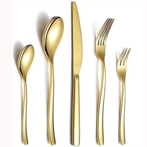 Juego de 4 cubiertos de acero inoxidable, ideal para cocina, mesa, comedor, hogar, café, cubiertos chapados en color plateado, mango de mármol - Product Image 6