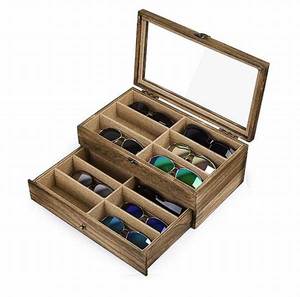 Innovative Open-Closure <b>Wood</b> <b>Sunglasses</b> Storage Organizer Craft Storage Jewelry and Makeup Countertop Organizer - Product Image 2