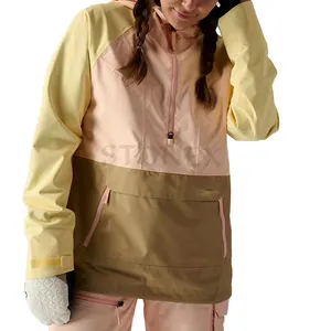 Pullover Shell Jacke Verstellbare Kapuzen bündchen und Saum Känguru Pocket Snow Board Jacken mit Reiß verschluss