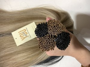 Extensions de cheveux humains européens à pointe plate en kératine, cheveux vierges à cuticules alignées, en gros - Product Image 6