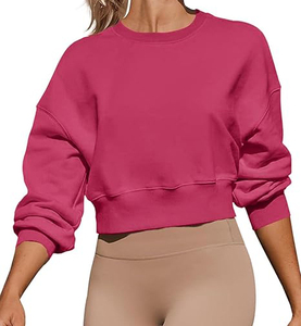 Sudadera Holgada de Gran Tamaño con Hombros Caídos, Tejido Transpirable de Algodón y Poliéster, Manga Murciélago Informal, Cuello Redondo - Product Image 5