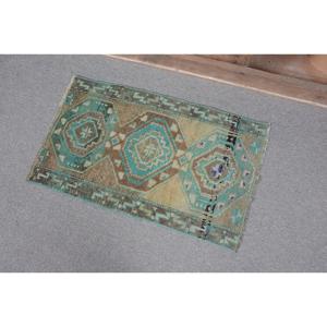 Alfombra Turca Vintage de 1.6x2.6 pies, Alfombra Pequeña, Alfombra de Lana Azul - Product Image 3