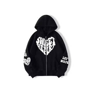 เสื้อฮู้ดพิมพ์ลายพัฟขนาดใหญ่พิเศษเสื้อผ้าแฟชั่นสีทึบทำจากโพลีเอสเตอร์/ ผ้าฝ้ายขายส่งทันสมัยไซส์พิเศษ - Product Image 1