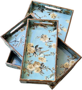 ถาดไม้ถาดไม้พิมพ์ลายเคลือบเคลือบยูวีแผ่นฟอยล์สำหรับตกแต่ง - Product Image 1