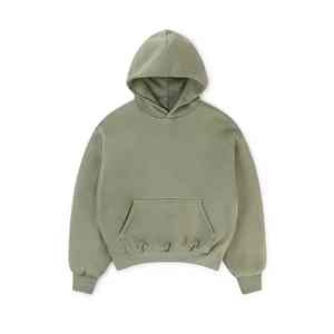 Sweat-shirt à capuche double en coton 100% taupe vintage personnalisé du fabricant 350 GSM Sweatshirts brodés en relief pour hommes pour l'hiver - Product Image 1