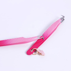 Pince à épiler professionnelle à pointe de fibre en or rose nu pour l'extension de cils nouveauté matériel en acier inoxydable - Product Image 3