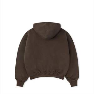 Sudaderas con Capucha para Hombre, Color Marrón Sólido, 100% Algodón, Hombros Caídos, Corte Holgado, Unisex, Precio Económico al por Mayor - Product Image 3