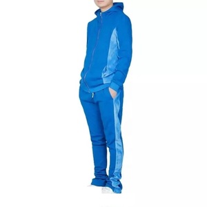 Survêtement ample et épais pour homme, ensemble deux pièces avec pantalon de jogging évasé, sweat-shirt de rue écologique - Product Image 4