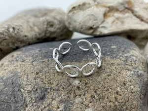 Simple Circle <b>Ring</b> for Women Handmade <b>Adjustable</b> Open Band Thin Dainty 925 <b>Sterling</b> <b>Silver</b> Jewelry for Daily Wear - Product Image 4