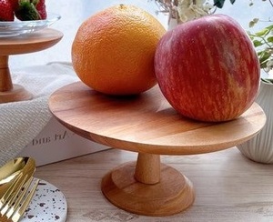 Soporte para Tartas de madera maciza de mango con superficie lisa y base ancha para exhibir pasteles, magdalenas, magdalenas y pasteles decorativos - Product Image 3
