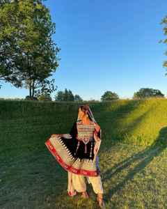 2025 vestido tradicional afgano Kuchi Festival mujeres hecho a mano patrón sólido Natural hasta el suelo cinturón que refleja la cultura Pashtun - Product Image 2