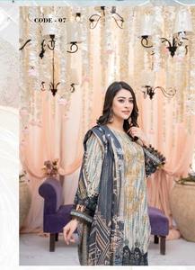 Robe d'été de créateur de style pakistanais pour femmes Faisalabad Cotton/Lawn Suits Shalwar Kameez Ladies' Clothing - Product Image 5