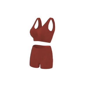 Ensembles de maillots de bain et de sport pour femmes grandes tailles 2025, très demandés, pour le fitness, le yoga et la plage, couleurs unies, respirants, taille élastique, anti-UV - Product Image 3