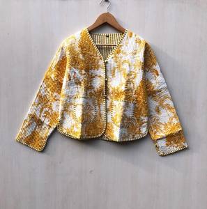 Cotton Quilted <b>Kimono</b> <b>Jacket</b> Handmade Block Print Boho Women Coat Wholesale Orders for Best Price - Product Image 5