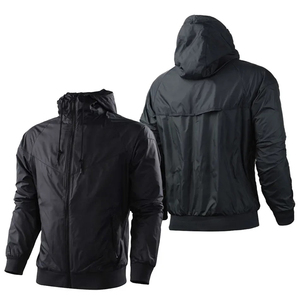 Veste coupe-vent à glissière vintage pour hommes personnalisée en gros-Veste coupe-vent d'automne à fermeture éclair vierge compressible en nylon fin - Product Image 5