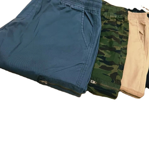 Pantalon long cargo 100% coton pour homme anti-rides style travail pantalon de survêtement baggy taille moyenne coupe ample lavage coloré techniques froissées - Product Image 2