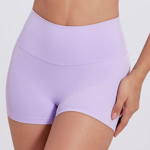 Pantalones cortos de Yoga para mujer al por mayor, mallas de entrenamiento de cintura alta a rayas, ropa deportiva informal para correr, pantalones cortos con cordón para mujer - Product Image 5