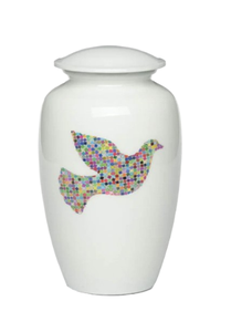 Urne en métal de conception tendance, best-seller d'Amazon, finition blanche, design élégant pour les cendres humaines ou la décoration, prix de gros - Product Image 6