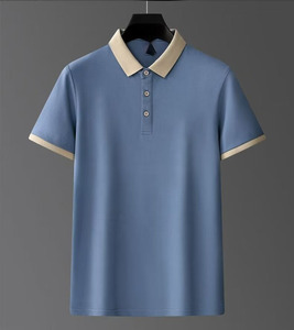 Polo d'été personnalisé OEM pour homme, manches courtes, décontracté chic, col contrastant, haut tendance à demi-manches - Product Image 1