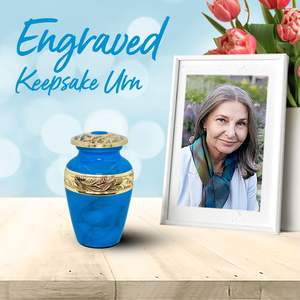 Urne souvenir bleue-Petite pour les cendres humaines avec boîte et sac de qualité supérieure-Mini urne pour homme-Honorez votre bien-aimé avec une petite crémation - Product Image 5