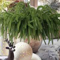 Branche de pin artificielle, aiguilles de pin Norfolk, guirlande verte artificielle, décoration de fête flexible pour la maison, vase, décoration de table