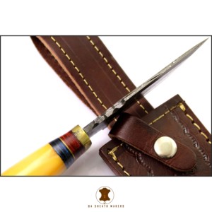 7,5 "tendencia Venta caliente OEM barato precio bajo hecho a mano Damasco cocina uso rata cola Tang mango de madera cuchillo - Product Image 3
