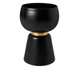 กระถางต้นไม้เคลือบผงสีดำสำหรับตกแต่งบ้านและสวนดีไซน์พิเศษ - Product Image 1