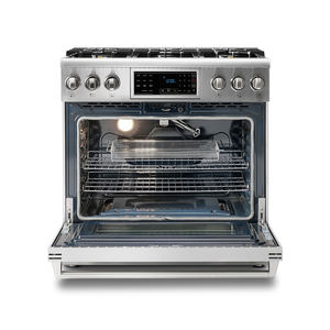 Forno a <span class=keywords><strong>Gas</strong></span> Indipendente Hyxion in Acciaio Inox da <span class=keywords><strong>36</strong></span> Pollici con 6 Bruciatori, Display LCD e Pannello Touch per Uso Domestico - Product Image 3
