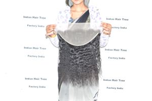 2025 Precio al por mayor Pedido en línea Buen producto Mejor calidad Cabello humano indio Frontal Rizado Fabricación Proveedor Precio de exportación - Product Image 2