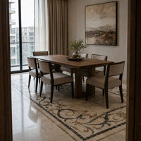 Médaillon et incrustation décorative de sol en marbre naturel découpé au jet d'eau PerfectStone sur mesure pour projets de villas et d'hôtels