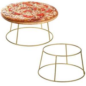 Soporte redondo para pizza de la mejor calidad en acabado negro de hierro sólido Vajilla elegante para exhibición de servicio de cocina y restaurante - Product Image 3