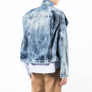 Vêtements d'hiver Jeans décontractés Vestes en jean de couleur unie Veste en jean boutonnée Vestes en jean pour hommes - Product Image 4