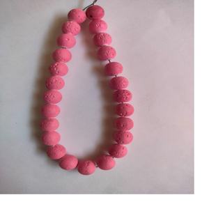 Perles de lave de couleur rouge sur mesure taille 10mm et plus pour la fabrication de bijoux - Product Image 1