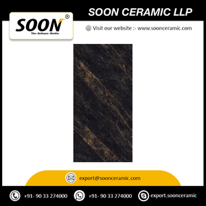 Fourniture directe d'usine 160X320 CM grande dalle de carreaux de porcelaine pour la décoration de salon carreaux de céramique noir tonnerre - Product Image 4