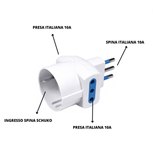 Adaptador Ecova Triple Mount Pequeño Blanco Schuko 10 Ampere Accesorio de Alimentación - Product Image 3