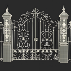 Puerta de hierro forjado hecha en Vietnam con elegante pergamino y acabado protector para entrada al aire libre, jardín o entrada de Villa - Product Image 5