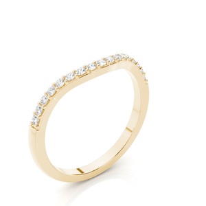 แหวนกลมประดับเพชร18K สีเหลืองทองใส่สบายใส่ได้พอดีกับห้องแล็บ - Product Image 2