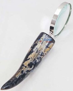 Kính Lúp Cầm Tay Bằng Đồng Thau Có Tay Cầm Sừng Cong Kính Lúp Quà Tặng Trang Trí Để Bàn Gia Đình Văn Phòng Cổ Điển - Product Image 6