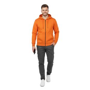 Sudadera con capucha y cremallera recortada de alta calidad para hombre 2025, ropa de calle personalizada con mezcla de neopreno y poliéster de gran tamaño, cuello cuadrado liso - Product Image 5