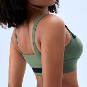 Soutien-gorge de sport sans couture à soutien élevé personnalisable pour dames Nouveau Vêtements de yoga unis grande taille Fitness respirant réversible - Product Image 2