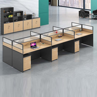 Juego de Escritorio y Silla de Oficina Simple para 4-6 Personas, Estaciones de Trabajo Modernas para Empleados, Escritorios y Mesas de Trabajo para Oficina