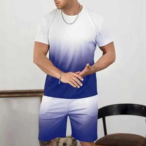 Conjuntos de verano de algodón 100% de alta calidad para hombres, camisetas y pantalones cortos de cuello redondo de talla grande hechos en Pakistán - Product Image 1