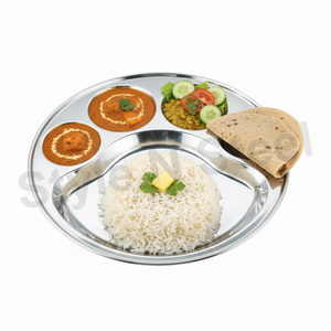 Service de table traditionnel en acier inoxydable 8 pièces pour usage quotidien, comprenant un service Thali et un service de bols - Product Image 2